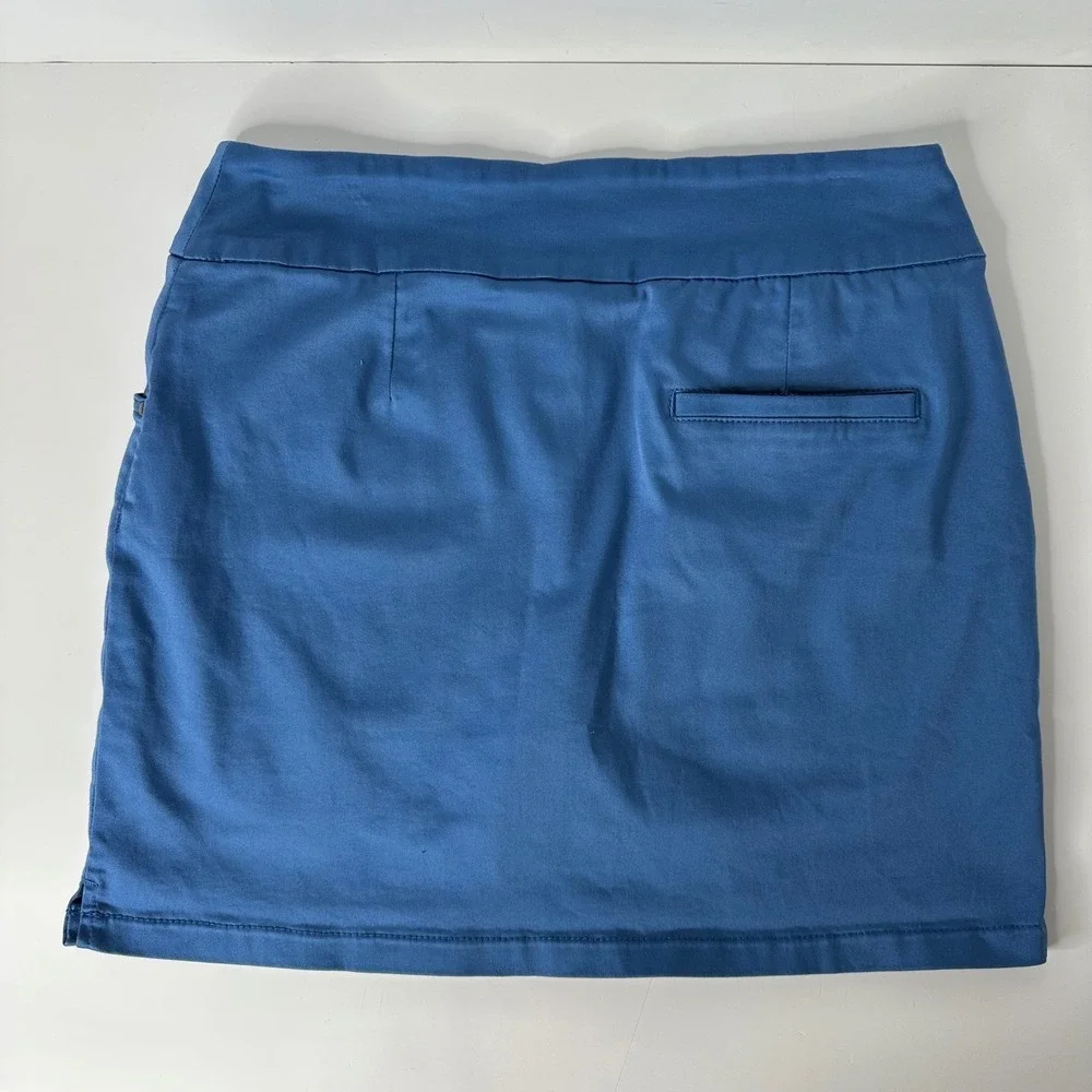 Lisette‎ L Montreal Stretch Skort Blue Pull On Skirt Shorts Golf Resort Size 12